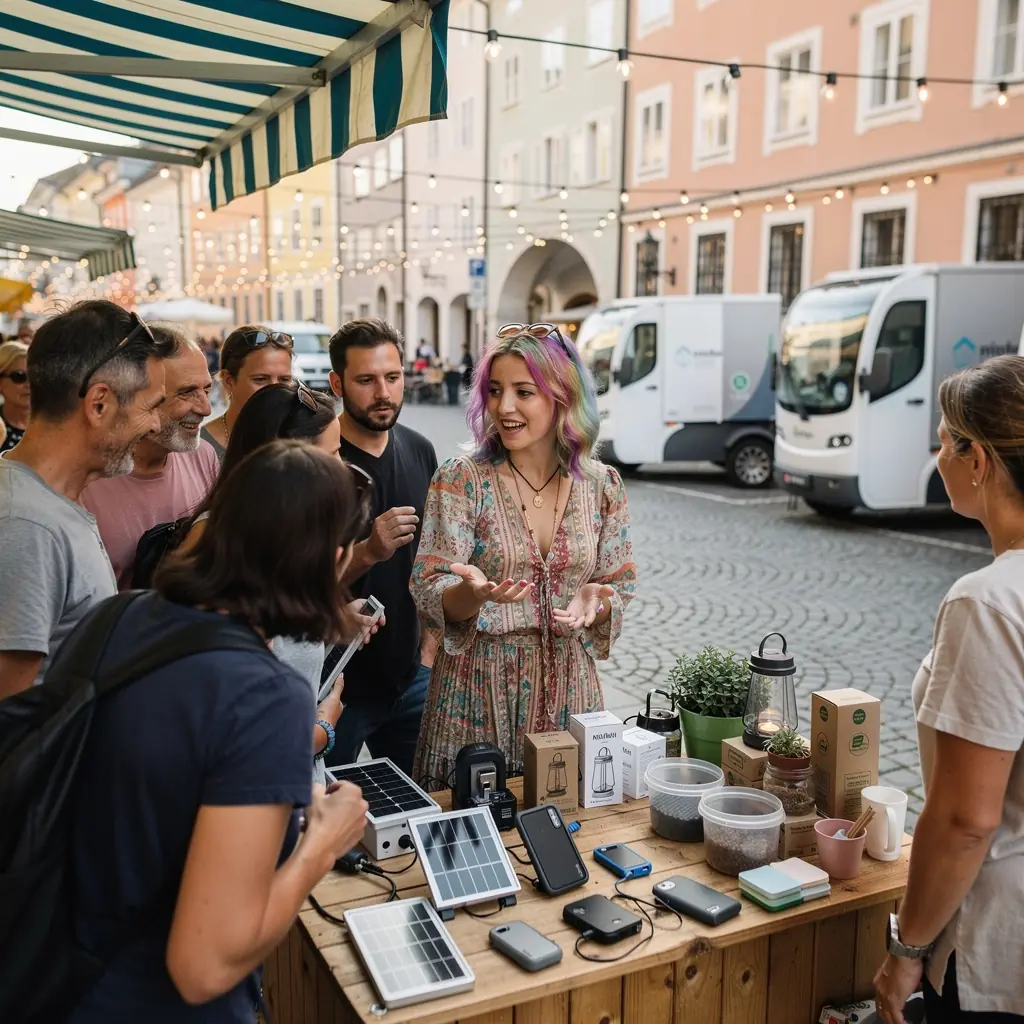 Moderne Ladestation fГјr Elektrofahrzeuge in einer Wohngegend