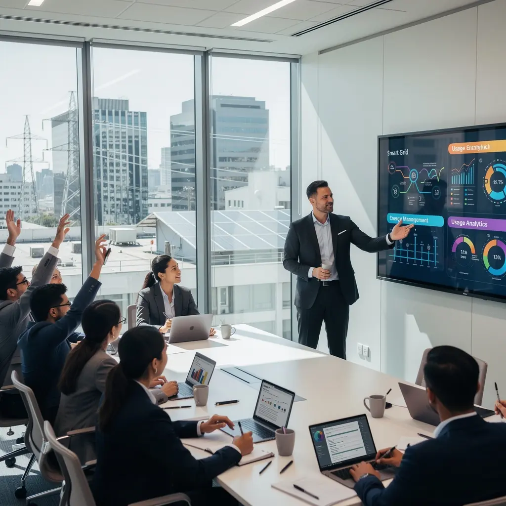 Grafik zur Darstellung der EnergieflГјsse im intelligenten Stromnetz