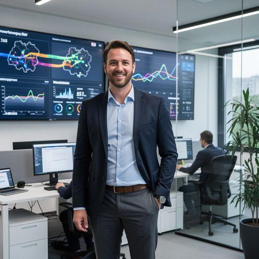 Ein modernes Elektrofahrzeug, das an einer intelligenten Ladestation in einer urbanen Umgebung aufgeladen wird.